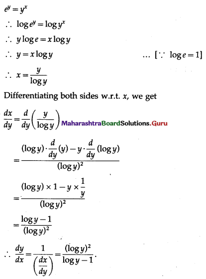 Maharashtra-Board-12th-Maths-Solutions-Chapter-1-Differentiation-Ex-1.3-Q5-x.1