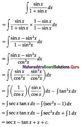 Maharashtra-Board-12th-Maths-Solutions-Chapter-3-Indefinite-Integration-Ex-3.1-II-vi